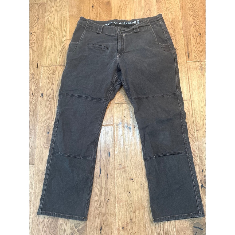 Dovetail Workwear Tori Black Canvas Utility Pants Double Knee Mens 16/30 FS2966
